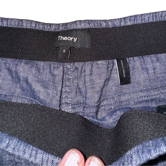 Theory Linen Blend Blue Pull On Trouser / Pants - Size 0 - Picture 5 of 6